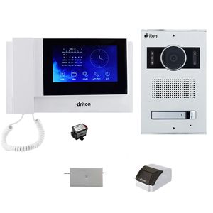 مجموعه دربازکن تصویری برایتون مدل 7040 2001hd یک طبقه وای فای دار به همراه محافظ ولتاژ مانیتور