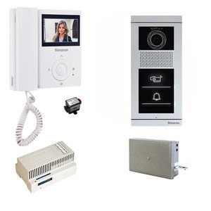 مجموعه دربازکن تصویری سیماران مدل 43fl vfbt1 یک طبقه کارتی به همراه محافظ ولتاژ مانیتور