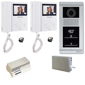 مجموعه دربازکن تصویری سیماران مدل 43fl vfbt2 دو طبقه کارتی به همراه محافظ ولتاژ مانیتور