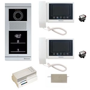 مجموعه دربازکن تصویری سیماران مدل 43tkm vfbt2 دو طبقه به همراه محافظ ولتاژ مانیتور