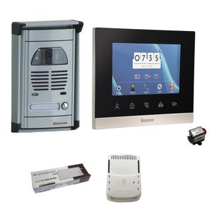 مجموعه دربازکن تصویری سیماران مدل 77tkm vfc1 یک طبقه به همراه محافظ ولتاژ