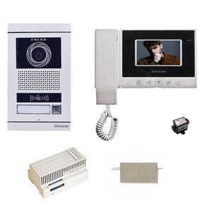 مجموعه دربازکن تصویری کارتی سیماران مدل 43hs vfbc1_n یک طبقه به همراه محافظ ولتاژ مانیتور