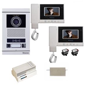 مجموعه دربازکن تصویری کارتی سیماران مدل 43hs vfbc2_n دو طبقه به همراه محافظ ولتاژ مانیتور