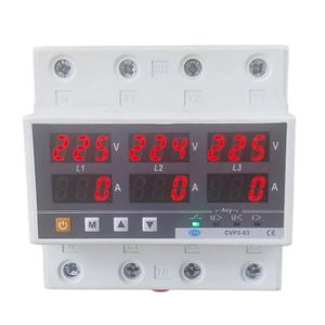 محافظ ولتاژ و جریان سه فاز 63 آمپر جی بی اچ کد jbh_cvp 63_3ph_63a
