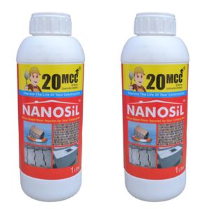 محلول نانو آبگریز و ضد آب کننده سطوح ساختمانی 20 میکرو مدل nanosilicon حجم 1 لیتر بسته 2 عددی