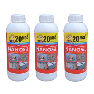 محلول نانو آبگریز و ضد آب کننده سطوح ساختمانی 20 میکرو مدل nanosilicon حجم 1 لیتر بسته سه عددی
