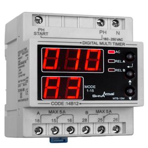 مولتی تایمر دیجیتال شیوا امواج مدل mtb 15m کد 14b12 بسته بیست و چهار عددی