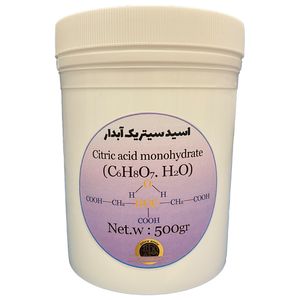 پودر اسید سیتریک آبدار مدل c6h8o7.h2o کد 154 وزن 500 گرم