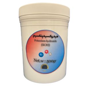 پودر هیدروکسید پتاسیم مدل koh کد 873 وزن 500 گرم