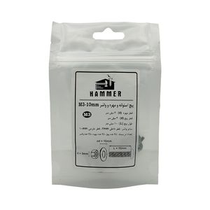 پیچ و مهره و واشر هامر مدل استوانه کد m3 10mm بسته 75 عددی