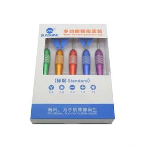 پیچ گوشتی سانشاین مدل ss 5103e مجموعه 5 عددی به همراه دو عدد قاب بازکن