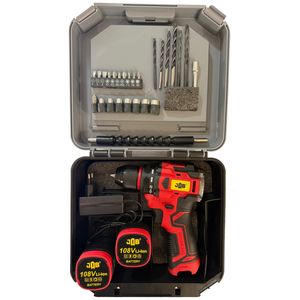 پیچ گوشتی شارژی سه نظام فلزی ۱۰ میلیمتری 108 ولت جاب مدل jb 108 eco plus مجموعه 40 عددی