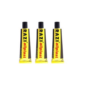 چسب همه کاره رازی مدل allplast حجم 50 میلی لیتر بسته 3 عددی