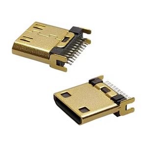 کانکتور نری mini hdmi مدل 19pin 180deg بسته 2 عددی