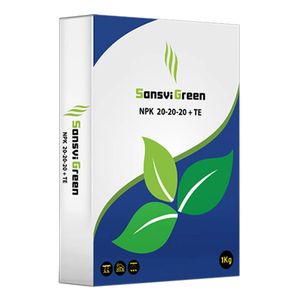 کود سانسوی گرین مدل پودری کد 20 20 20 وزن یک کیلوگرم