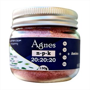 کود سه بیست غنی با آمینو اسید آگنس مدل ag20 20 20amino وزن 130 گرم