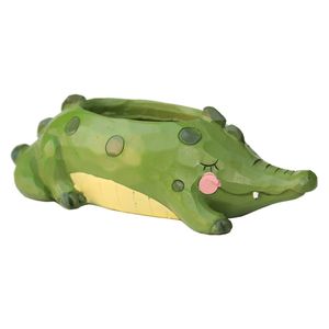 گلدان دکوگل طرح green crocodile مدل dg003