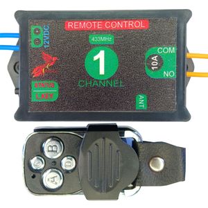 گیرنده و ریموت دربازکن تک کانال 10 آمپر مدل 12v ch001 10