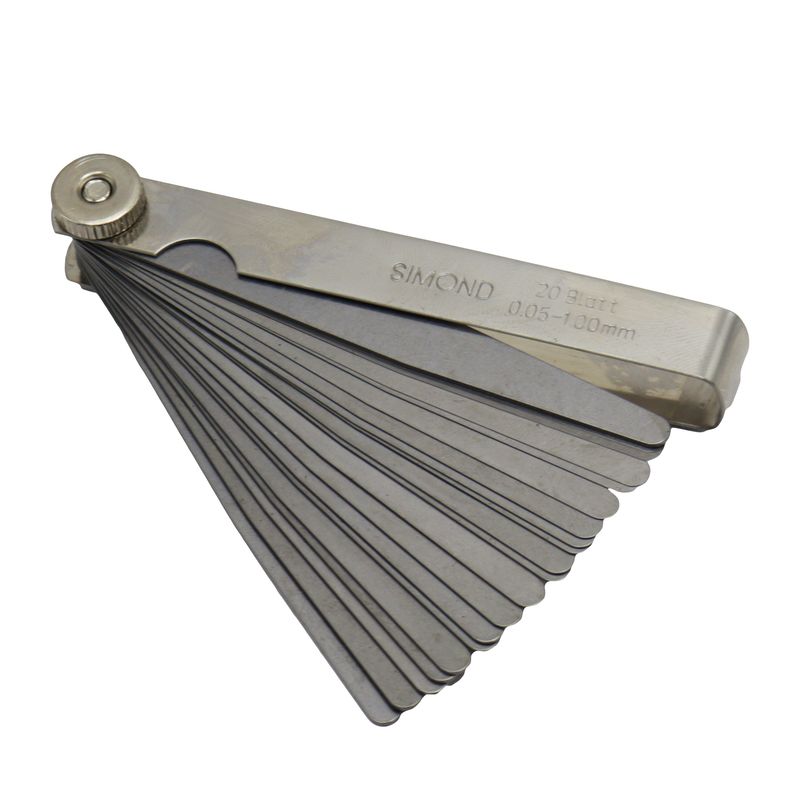 آچار فیلر سیموند مدل yp 0.05 1mm 20 مجموعه 20 عددی