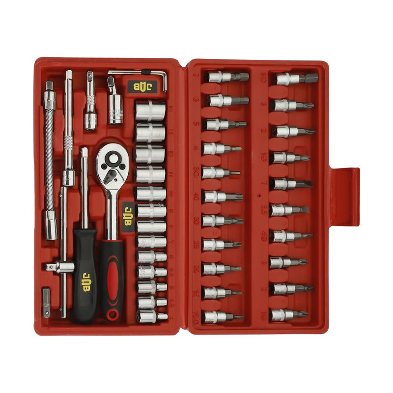 آچار و سری بکس و پیچ گوشتی جاب مدل jb 4600 مجموعه 46 عددی