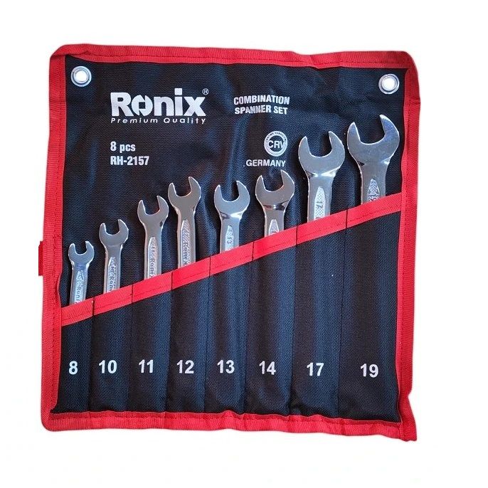 آچار یکسر تخت و یکسر رینگی رونیکس مدل rh 2157 مجموعه 8 عددی
