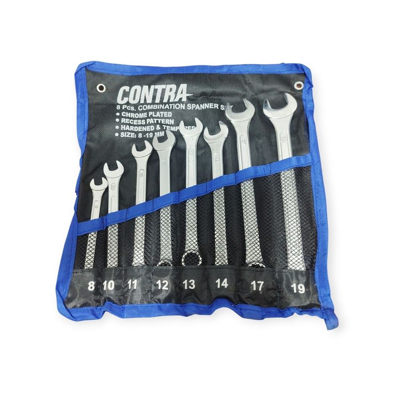 آچار یکسر تخت و یکسر رینگی کونترا مدل s8 19 مجموعه 8 عددی