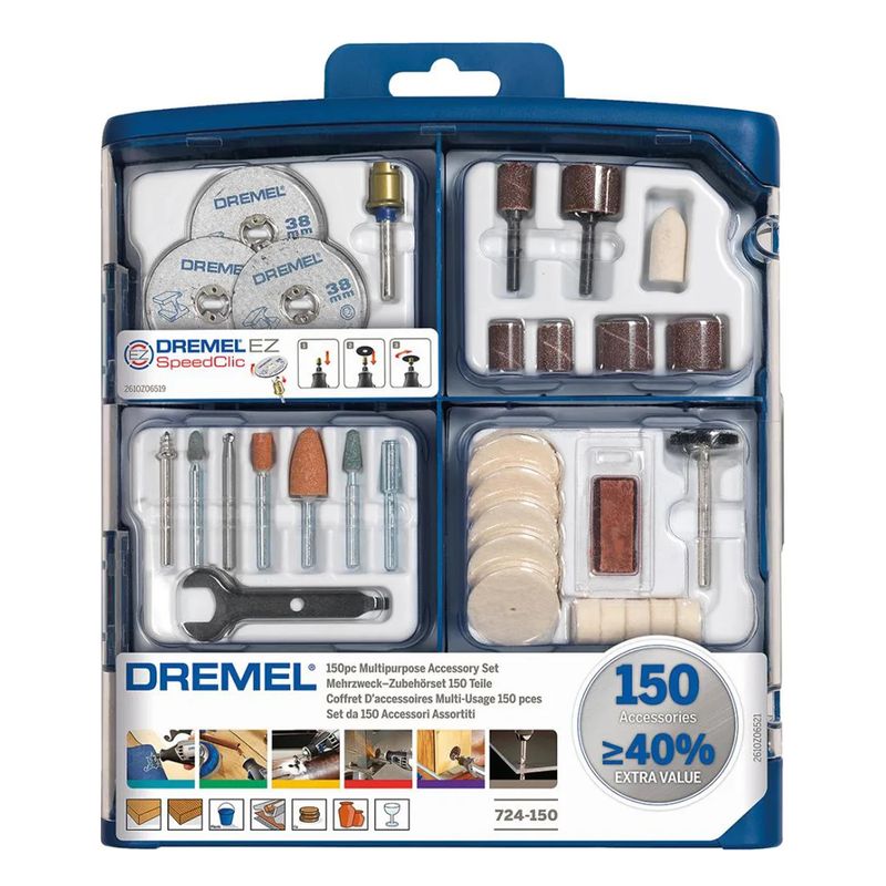 ابزار حکاکی درمل مدل حرفه ای 724 150 dremel accessories مجموعه 150عددی
