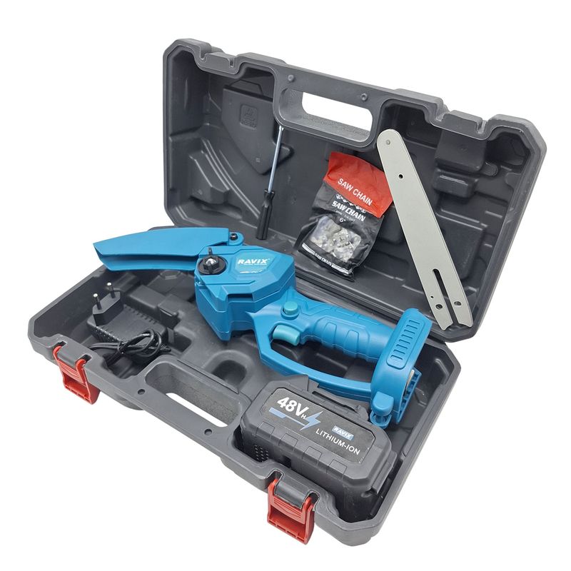 اره زنجیری سرشاخه زن صنعتی راویکس مدل 48lithium_ion کد 01 مجحموعه 7 عددی