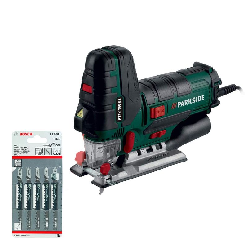 اره عمودبر  800 وات پارکساید مدل لیزردار کد pstk 800 d3 به همراه تیغه