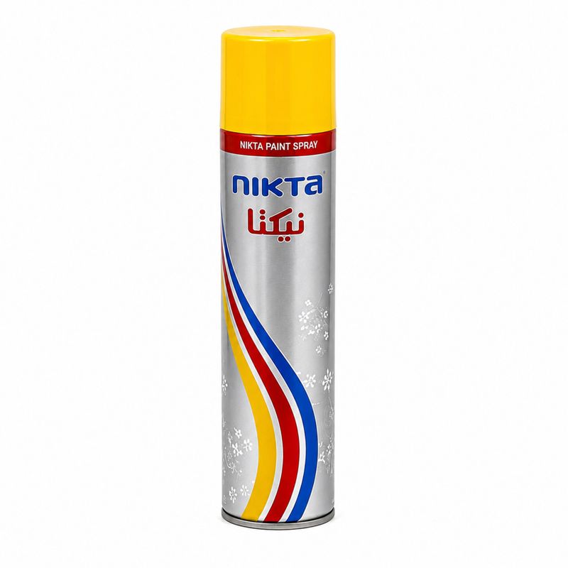اسپری رنگ زرد براق نیکتا مدل paint spray حجم 300 میلی‌لیتر