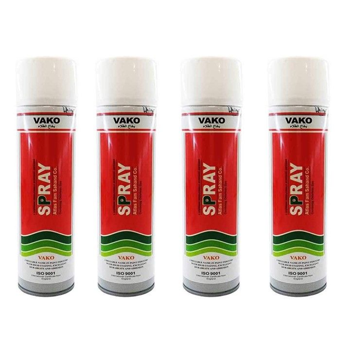 اسپری رنگ سفید واکو مدل 300ml حجم 1.200 لیتر بسته 4 عددی