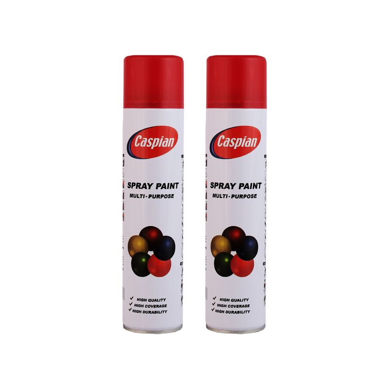 اسپری رنگ قرمز آتشی کاسپین مدل cas2 حجم 300 میلی لیتر مجموعه 2 عددی