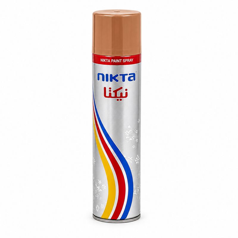 اسپری رنگ قهوه‌ای فندقی براق نیکتا مدل paint spray حجم300 میلی‌لیتر