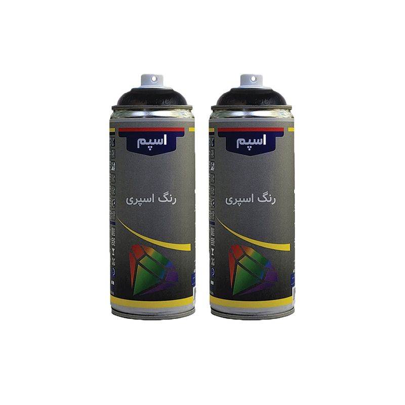 اسپری رنگ مشکی براق اسپم مدل pm حجم 300 میلی لیتر مجموعه 2 عددی