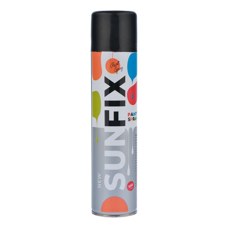 اسپری رنگ مشکی براق سانفیکس کد shine bl300 حجم 300 میلی لیتر