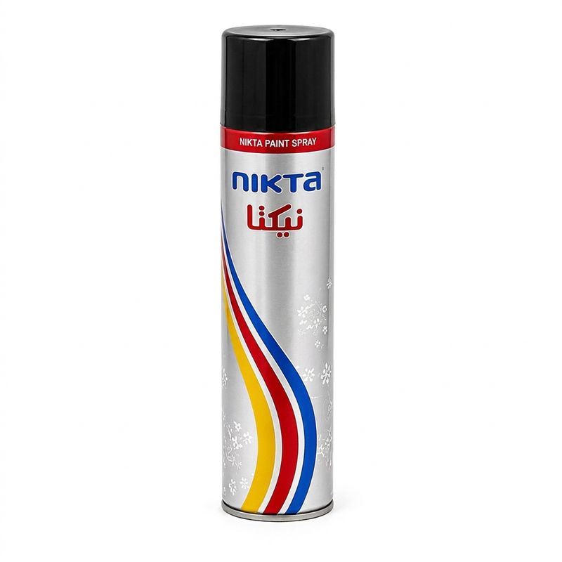 اسپری رنگ مشکی براق نیکتا مدل paint spray حجم 300 میلی‌لیتر