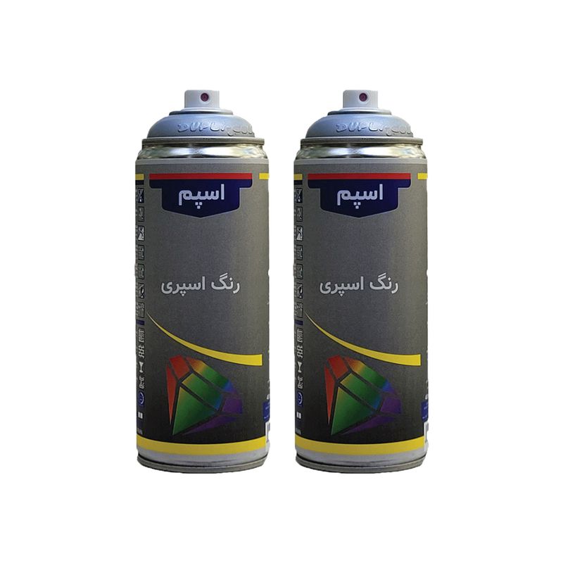 اسپری رنگ نقره ای اسپم مدل silver حجم 300 میلی لیتر مجموعه 2 عددی