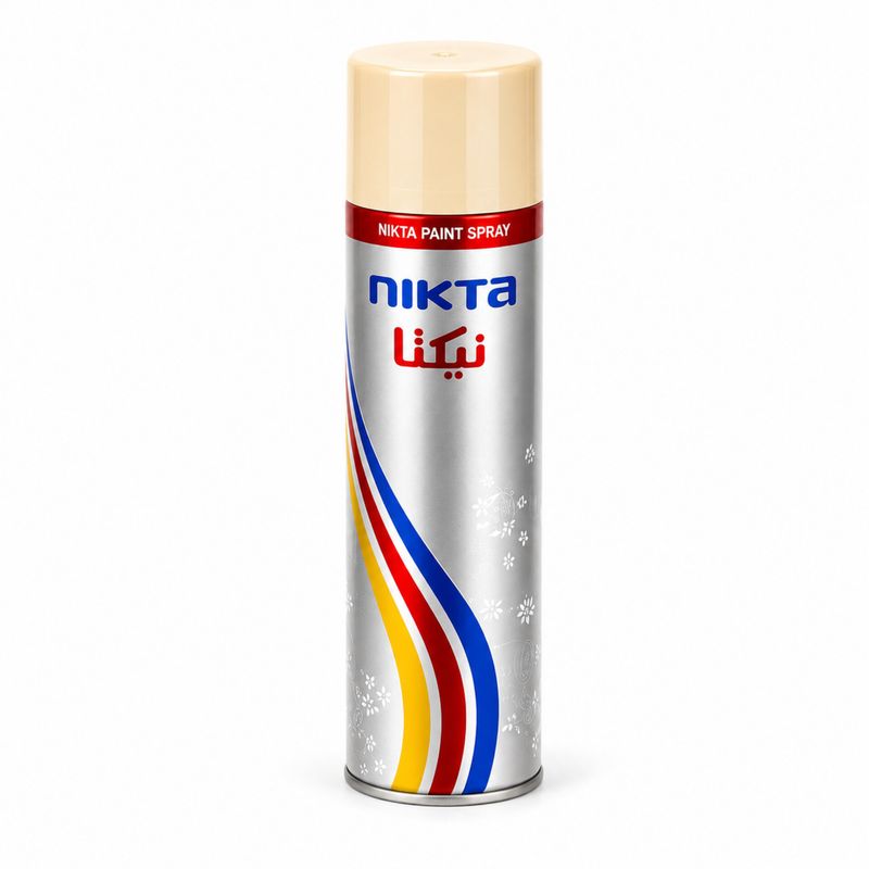 اسپری رنگ کرم براق نیکتا مدل cream spray paint حجم 300 میلی‌لیتر