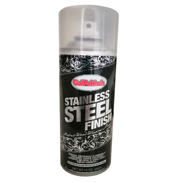 اسپری رنگ کروم استیل گل پخش مدل stainless steel حجم 450 میلی لیتر