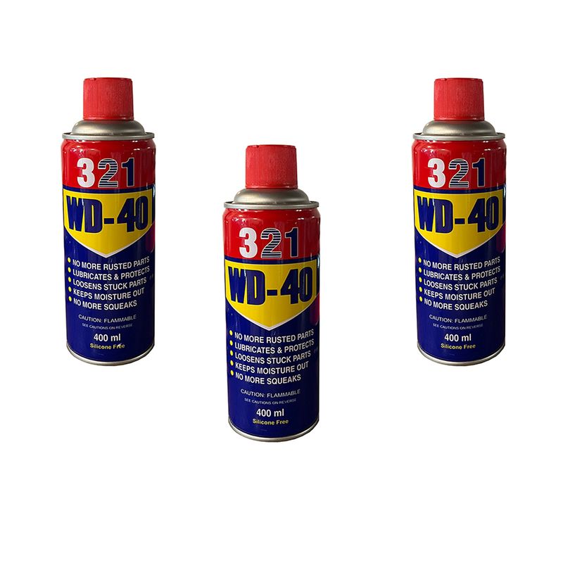 اسپری روان کننده 123 مدل wd 40 حجم 400 میلی لیتر بسته 3 عددی