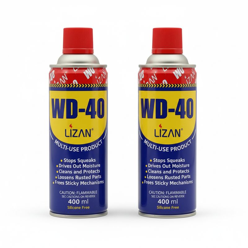 اسپری روان کننده لیزان مدل wd 40 حجم 400 میلی لیتر بسته 2 عددی