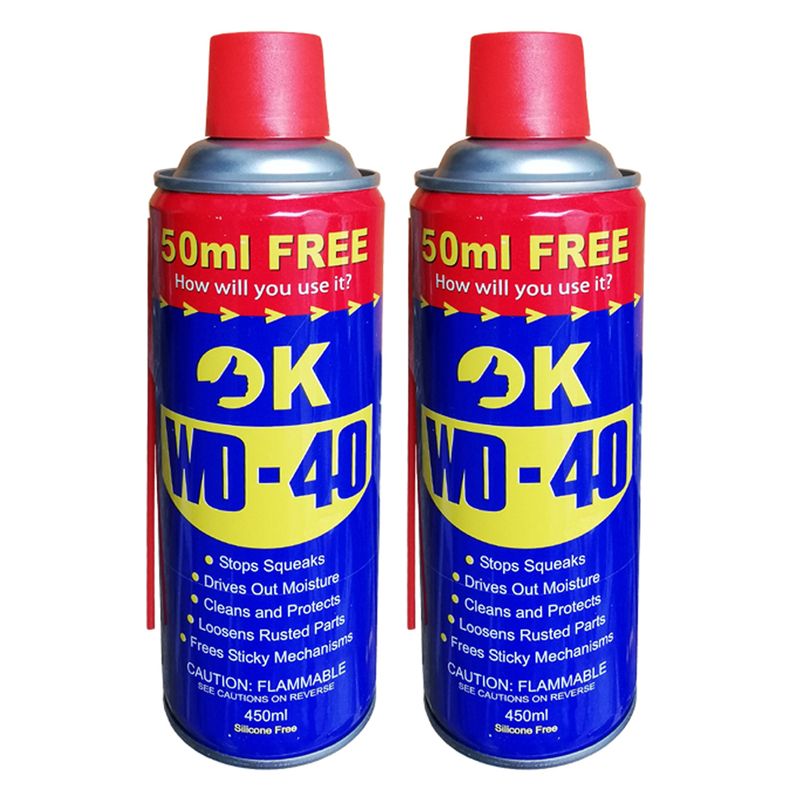 اسپری روان کننده و زنگ بر اوکی مدل wd 40 حجم 450 میلی لیتر بسته 2 عددی