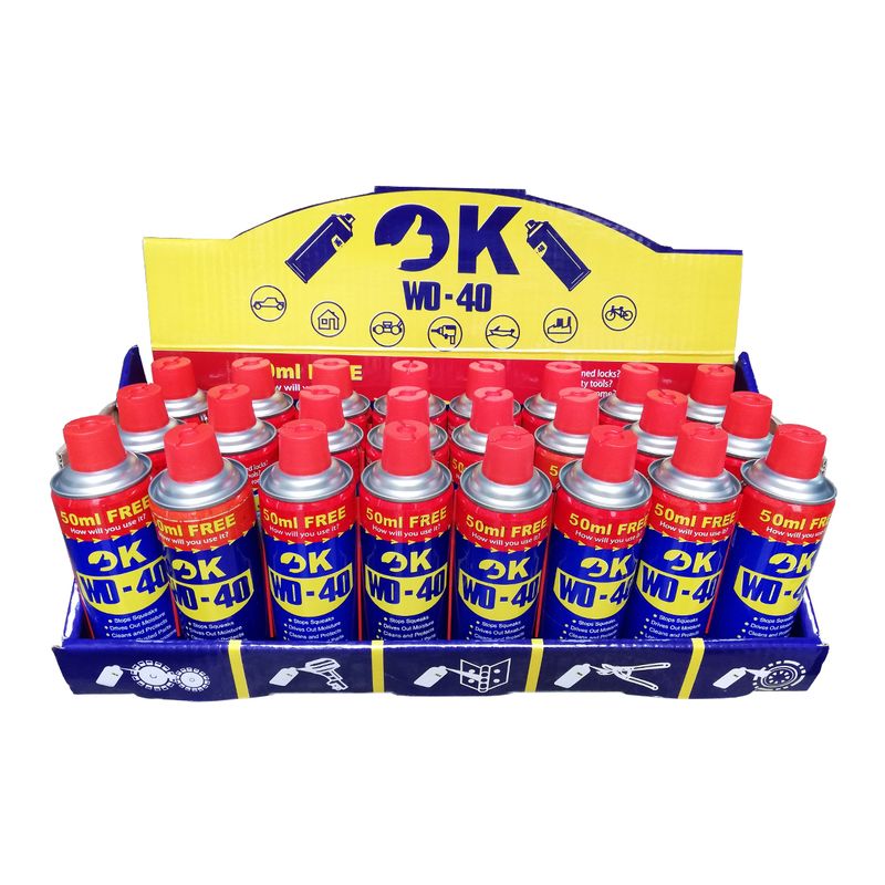 اسپری روان کننده و زنگ بر اوکی مدل wd 40 حجم 450 میلی لیتر بسته 24 عددی