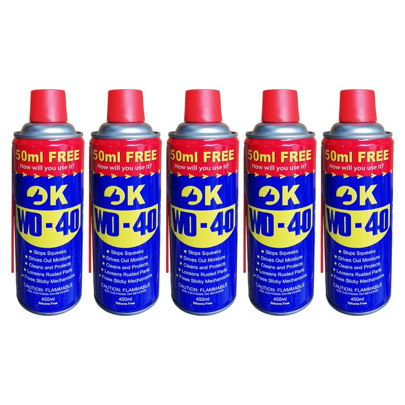 اسپری روان کننده و زنگ بر اوکی مدل wd 40 حجم 450 میلی لیتر بسته 5 عددی
