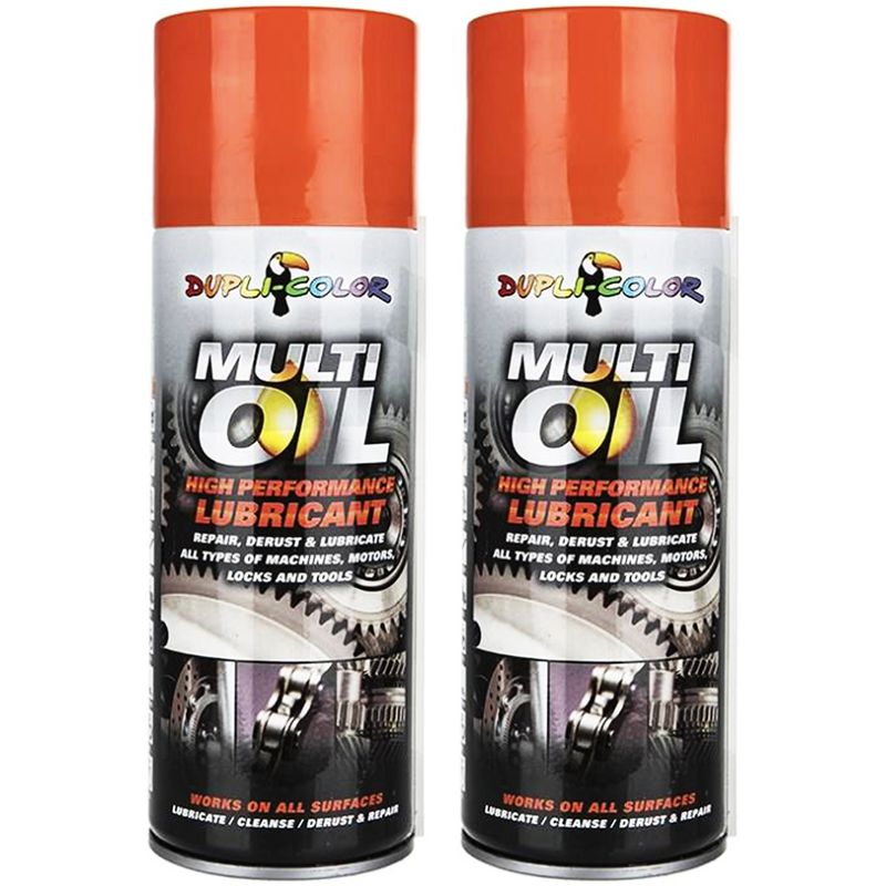 اسپری روان کننده و زنگ بر دوپلی کالر مدل multi oil حجم 400 میلی لیتر بسته 2 عددی