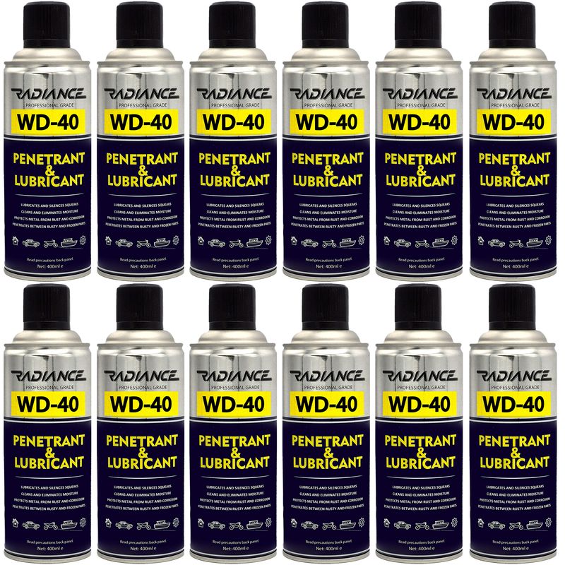 اسپری روان کننده و زنگ بر رادیانس مدل wd 40 حجم 400 میلی لیتر بسته 12 عددی