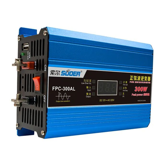 اینورتر سینوسی تک فاز سوئر مدل fpc 300al ظرفیت 300 وات