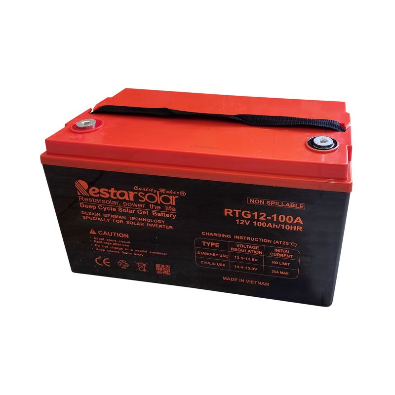 باتری خورشیدی رستار سولار مدل 12v 100ah ظرفیت 100 آمپر ساعت
