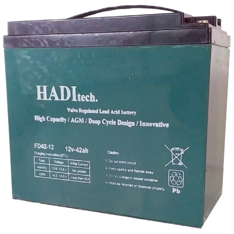 باتری خورشیدی هادیتک مدل fd12v42 ظرفیت ۴۲ آمپر ساعت