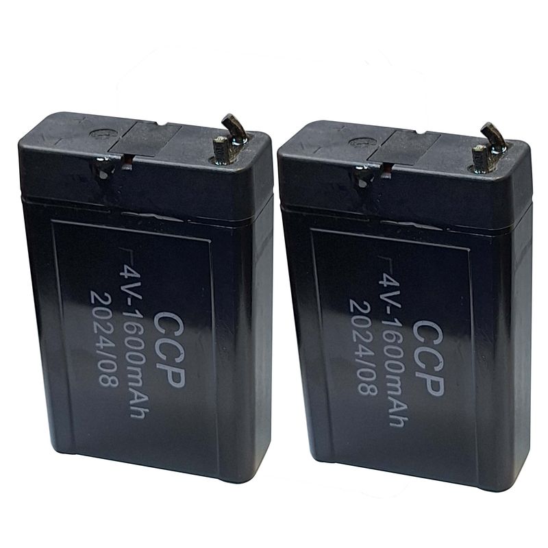باتری سیلد اسید 4 ولت 1600 میلی آمپر ساعت سی سی پی مدل 4v 1.6ah بسته دو عددی